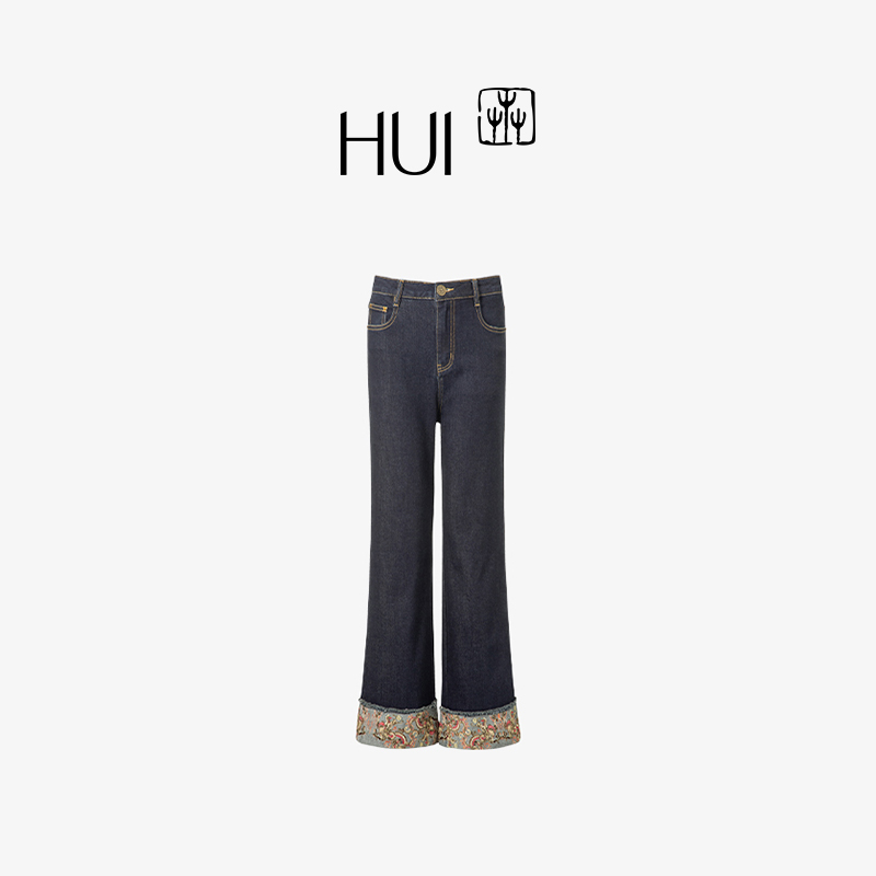 HUI卉龙翰HUI雏图非遗刺绣牛仔裤