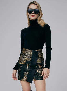 HUI卉多色超细绵羊毛无缝一体轻量感针织衫HT31M01964