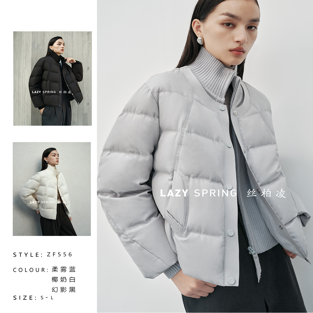 【 邢康莉甄选】立领简O廓形鹅绒服ZF556