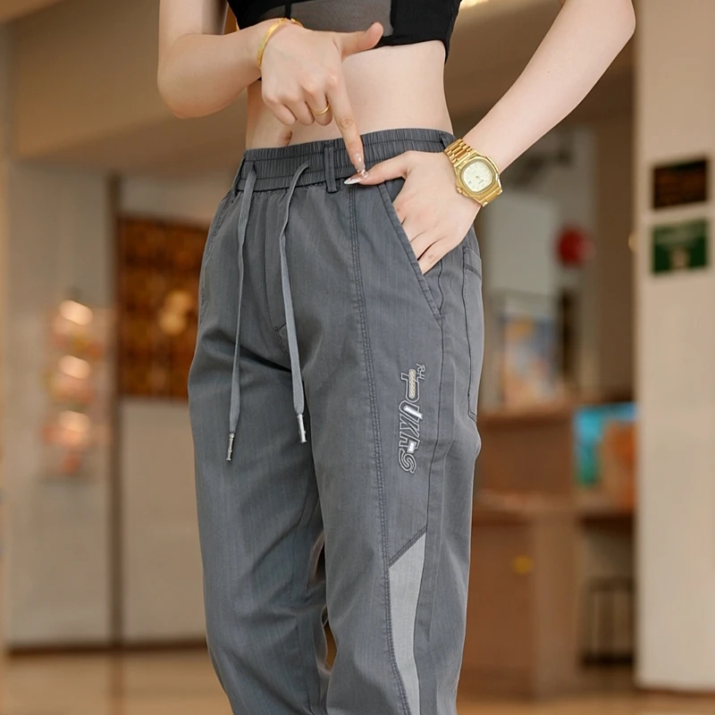 春季新款薄款灰色休闲裤子男款高级感男装运动裤轻奢痞帅弹力男士