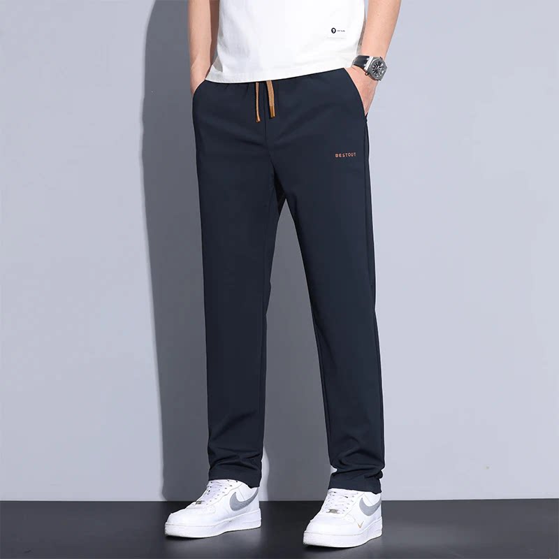 大白鲨2025秋季新款休闲宽松百搭薄款潮流直筒男款运动九分裤长裤