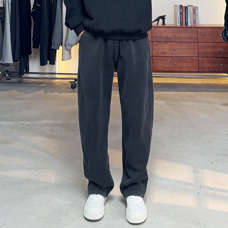 水洗重磅垂顺卫裤男士秋冬季宽松香蕉百搭休闲阔腿痞帅慵懒风男装