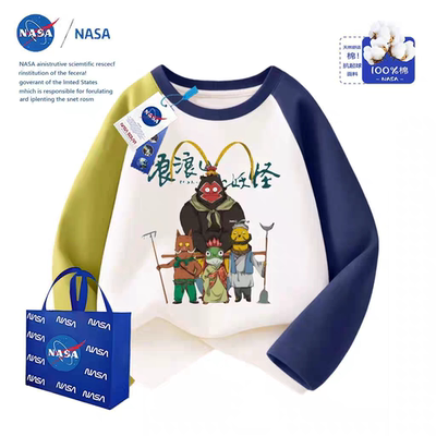 NASA浪浪山小妖怪拼接长袖T恤
