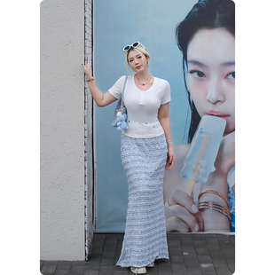 大码 糯米子 2026新款 设计感半身裙女夏季 度假风鱼尾裙子 人鱼泡沫