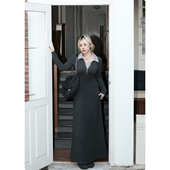 领假两件大码 糯米子 衬衫 磨毛绒感针织连衣裙春秋季 裙子 朦胧交叠