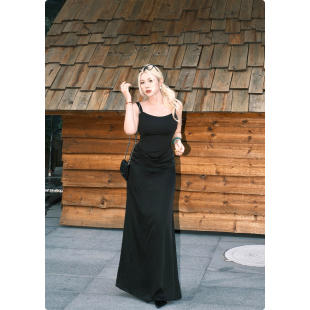 修身 法式 吊带连衣裙御姐显身材收腰鱼尾A字裙 袋鼠小姐 糯米子