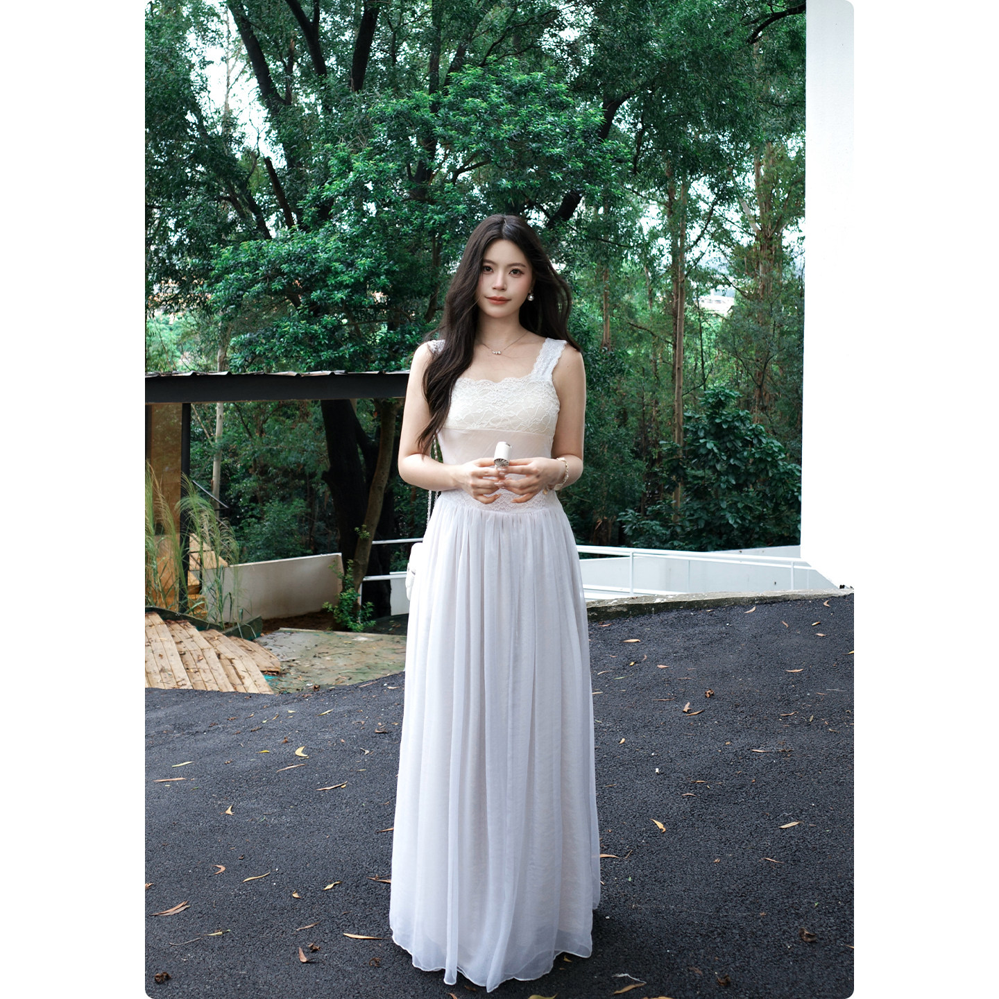 糯米子[月光女神]vtg轻礼服重工蕾丝背心绑带流光优雅连衣裙图片