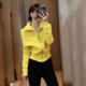 韩版 显瘦气质高级感百搭 修身 洋气显白黄色立领拉链短款 卫衣女时尚