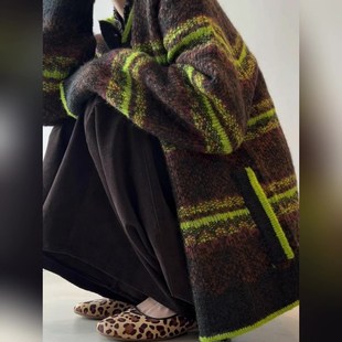 上衣女 休闲宽松显瘦气质长袖 高端复古风时髦洋气毛呢外套秋季 新款