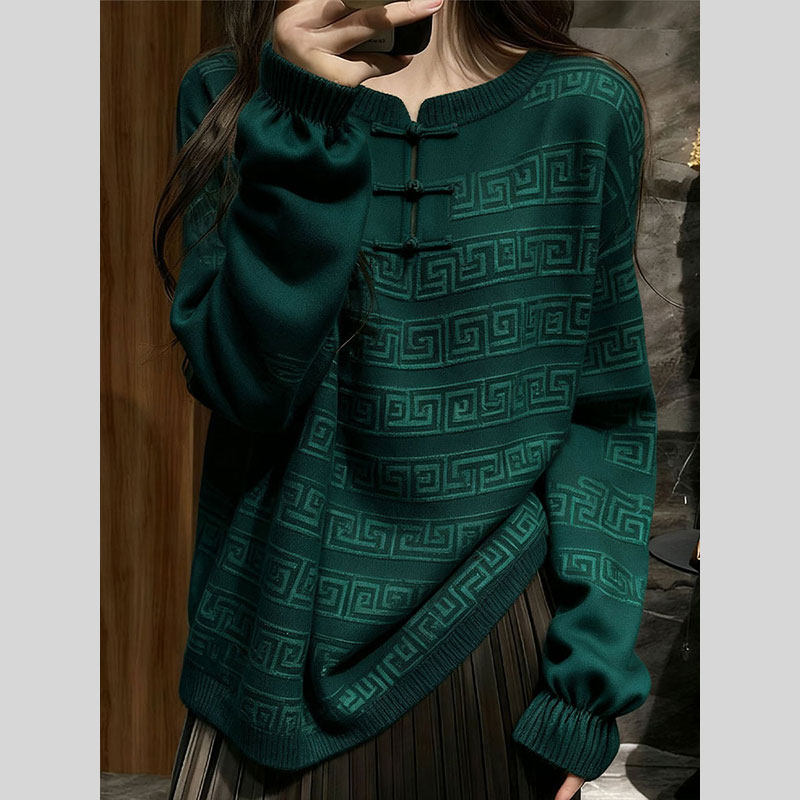 新中式女装国风毛衣气质高级感超好看宽松针织上衣女2025秋季新款,女装/女士精品,大码内搭,淘宝优惠券,粉丝福利购,淘宝优惠卷