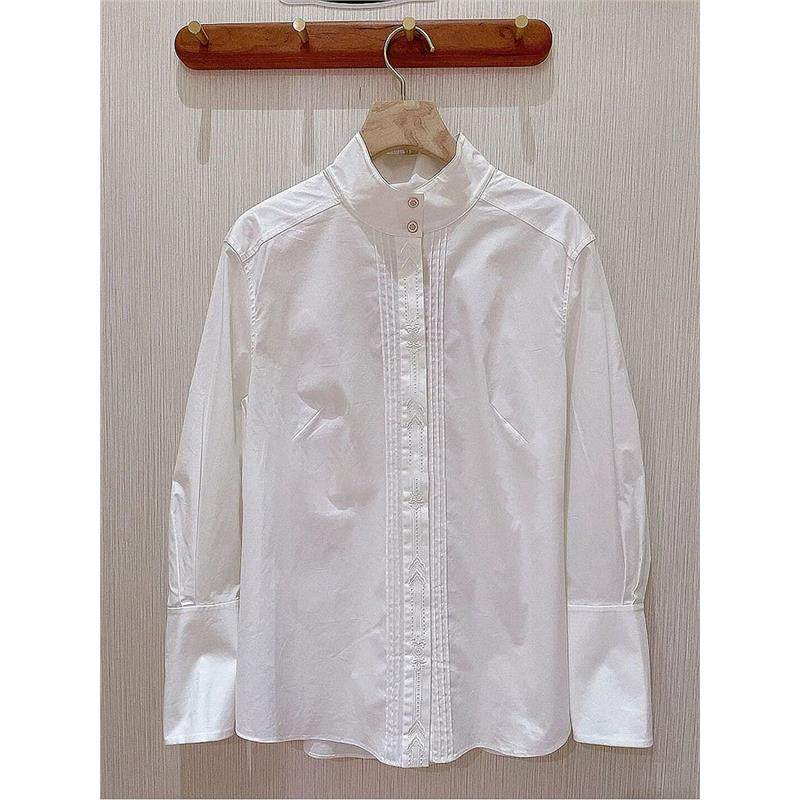 商场撤柜女装别致独特重工刺绣小衫法式内搭打底白色长袖衬衫上衣,女装/女士精品,衬衫,淘宝优惠券,粉丝福利购,淘宝优惠卷