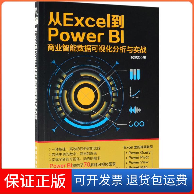【正版】从Excel到PowerBI商业智能数据可视化分析与实战祝泽文中国铁道出版社9787113244538
