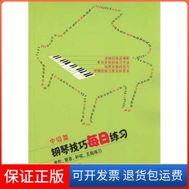 【保正版】钢琴技巧每日练习(中级篇)常桦 等 著人民音乐出版社9787103038727