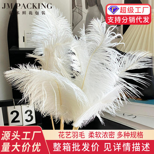花束包装材料情人节花艺鲜花装饰资材15-40CM花店diy花艺鸵鸟羽毛