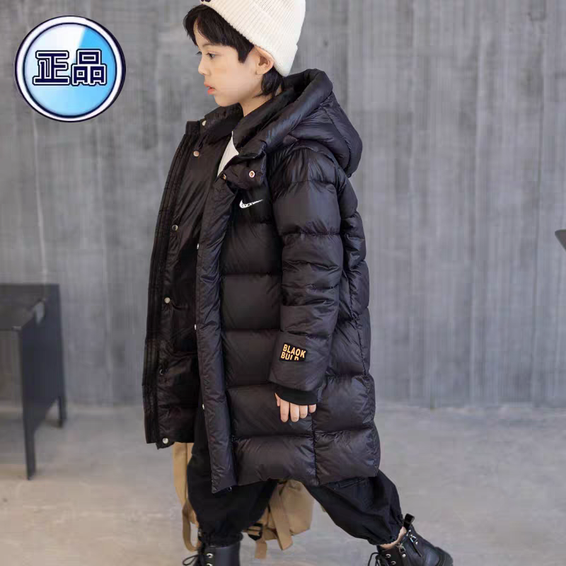 官方正品NK黑金中长款儿童羽绒服男童女童装过膝保暖加厚冬季外套