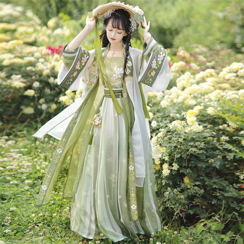 宋制汉服女春夏中国风齐腰百迭裙