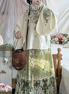 汉服女【秋云集】明制交领重工刺绣云肩一片式马面裙秋冬款