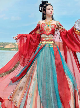 2025原创敦煌异域风汉服天竺少女汉元素改良古装全套春秋新款仙气