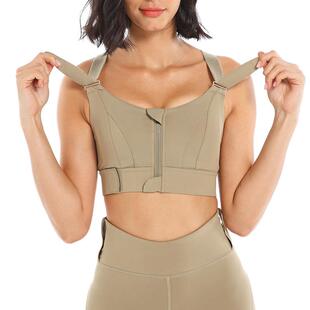 breast sports underwear fitness zipper absorbing bra