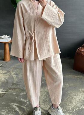 suit piece two fashion casual ladies tie kimono lapel color