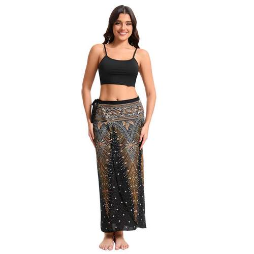 wrap towel beach half-length wear two-way skirt floral