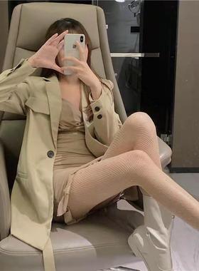 Colorful hot diamond fishnet garters outfit sexy jumping