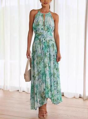 springsummer new womens dress spice girl high neck