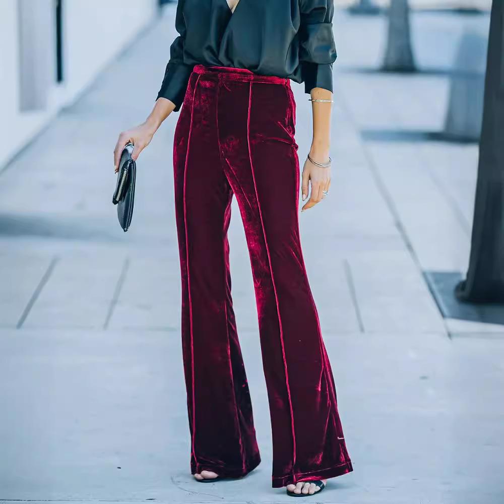 women for pants casual leg wide flared micro collage pants