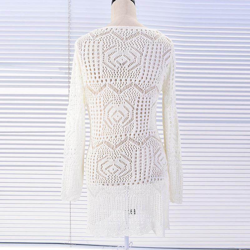 Long-sleeved jacket sun hollow protection womens sexy