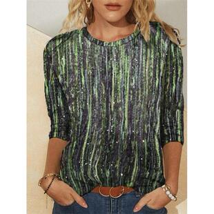 casual neck round womens fashion shirt ladies loose