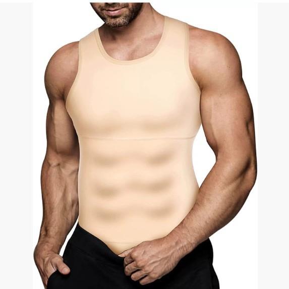 Slimming mens body shaping tops that hide fat chest tummy