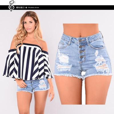 summer womens versatile and slim shorts denim nostalgic fit