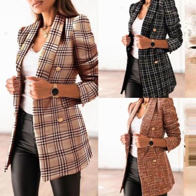 women jacket double-breasted suit small collar Long-sleeved