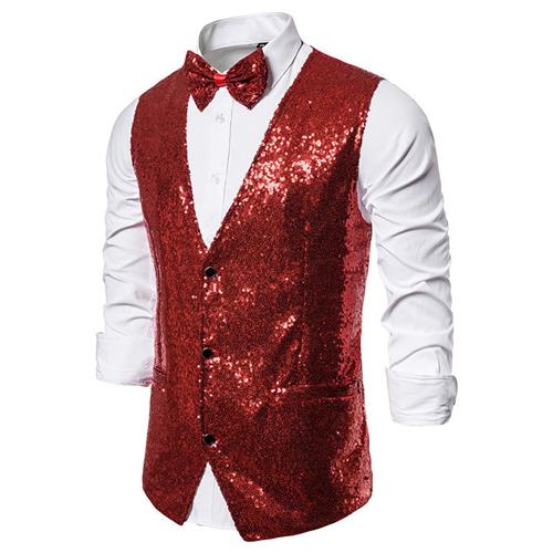 vest studio sequin stage emcee performance small male
