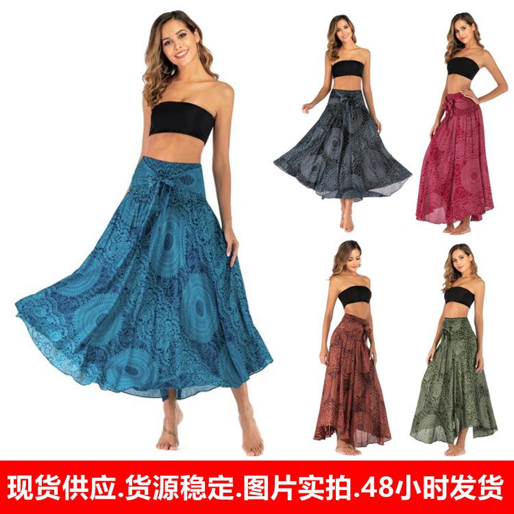 Bohemian swing big wear two-way holiday beach skirt dress
