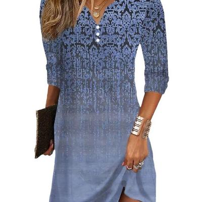 womens dresses summer fashion stitching neck loose bohemian