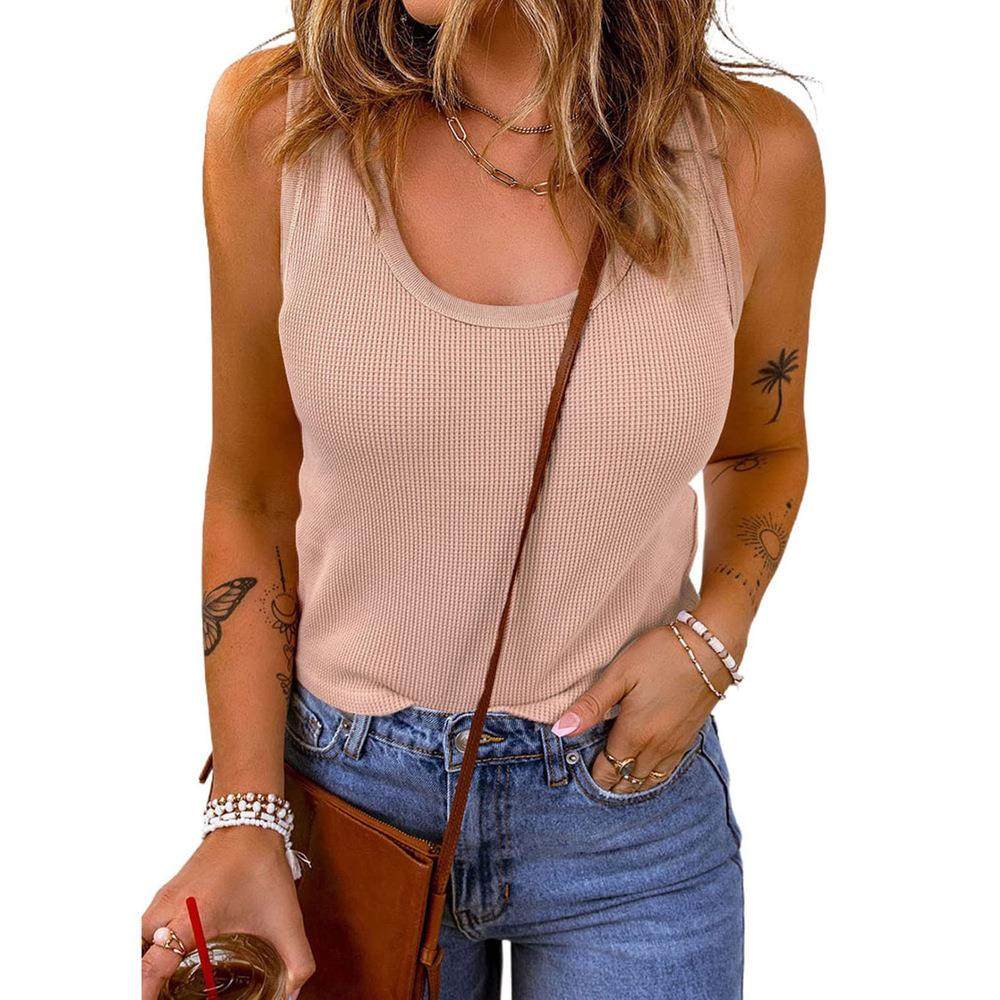 Women's vest T-shirt solid color casual collar all-match top