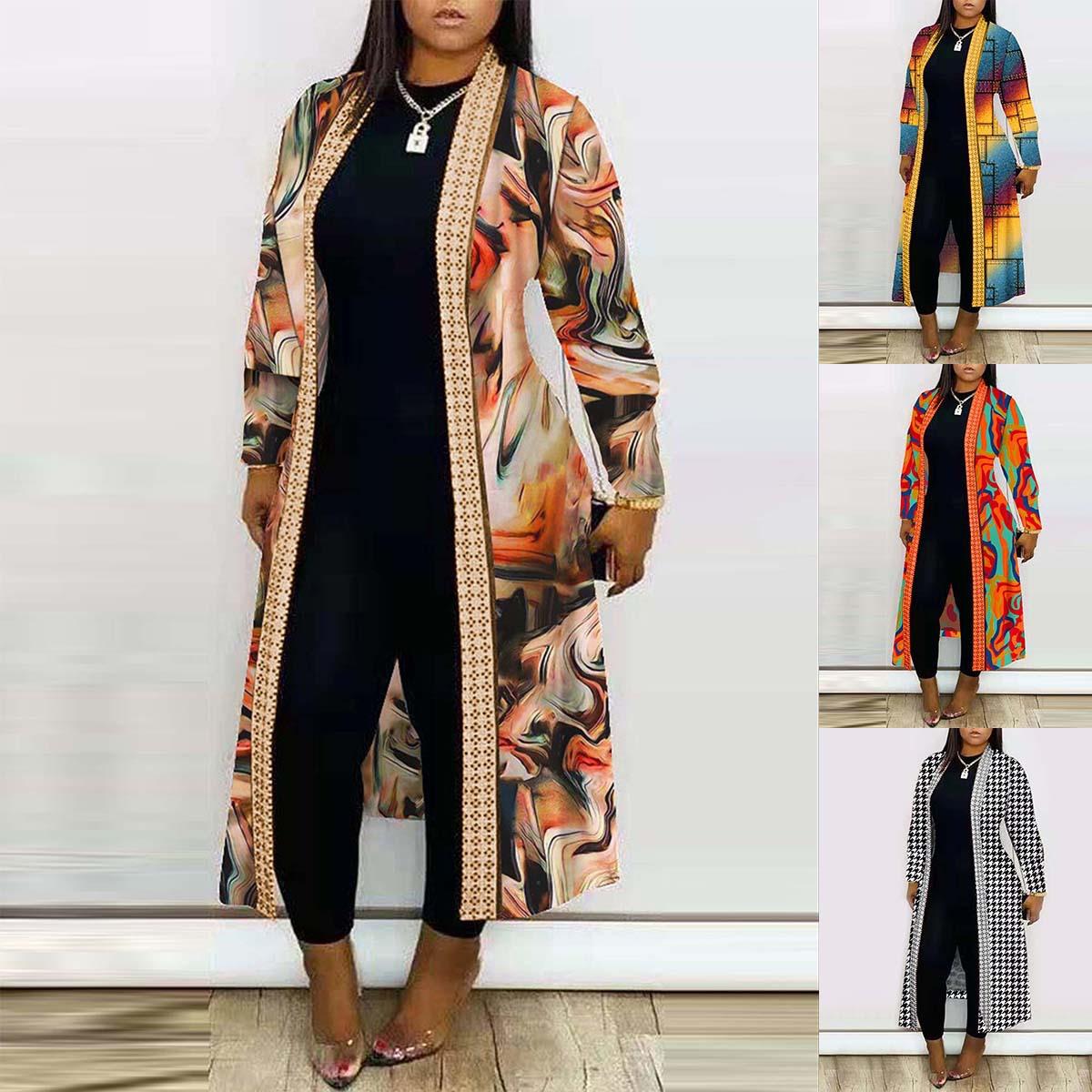 spring and autumn new european womens coat long panel loose