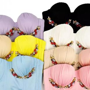 Bra cup pleated corset for outer wear with built-in breast