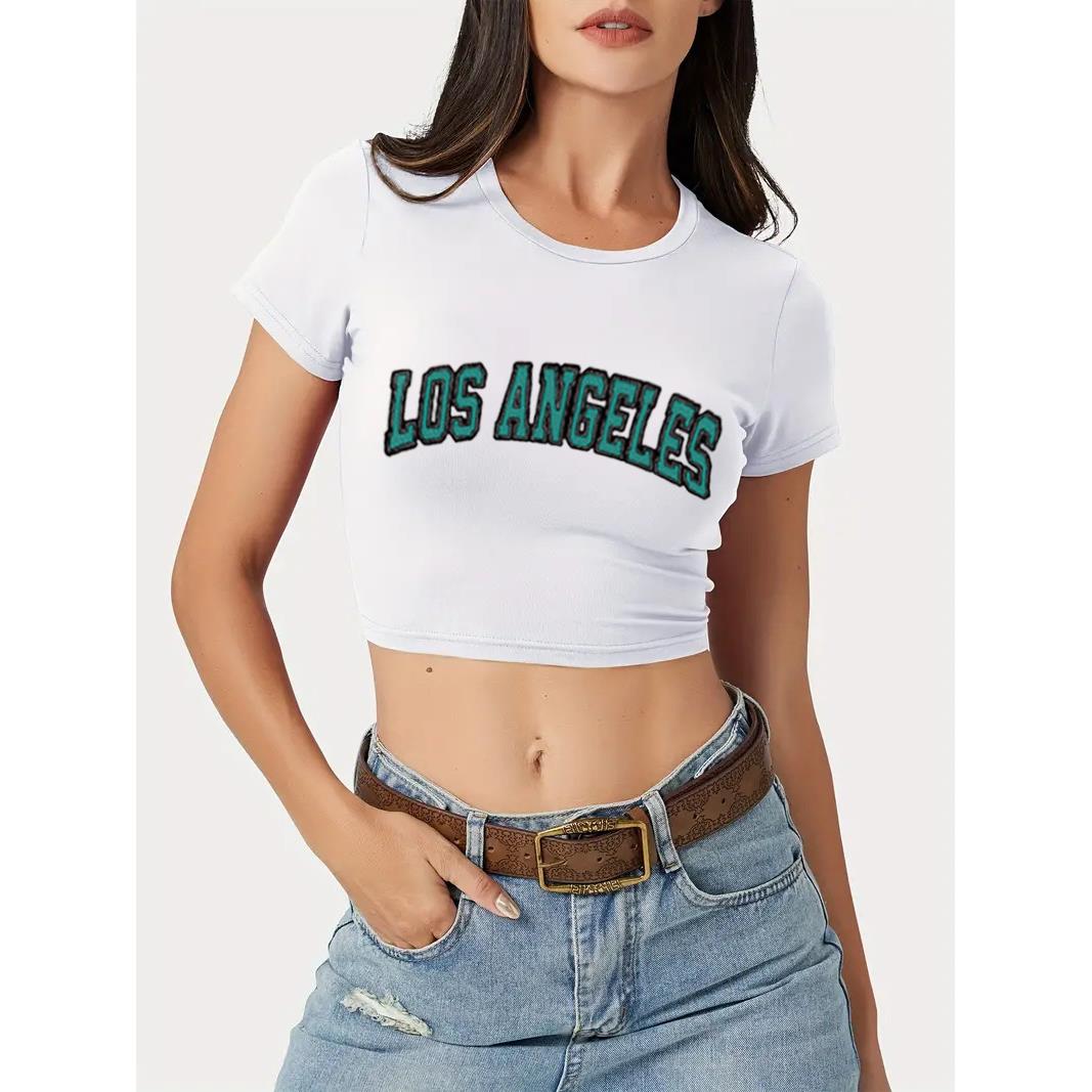 button belly exposed with T-shirt short color solid