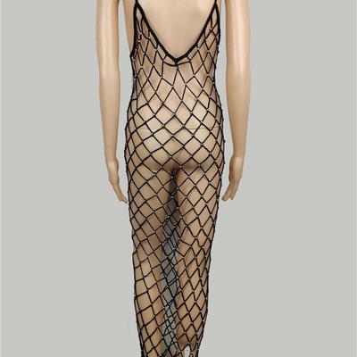 erotic backless crotchless lingerie women fishnet hollow