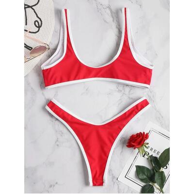 swimsuit version sports swimsuit elastic high fork high