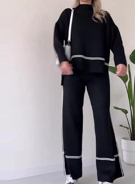 fashion striped casual solid two collar high color new long