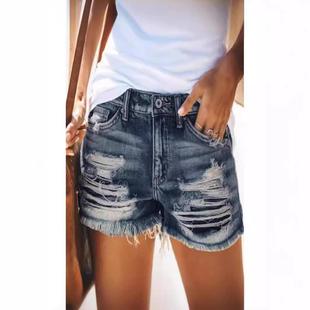 The fully denim for stocked high tassel women shorts