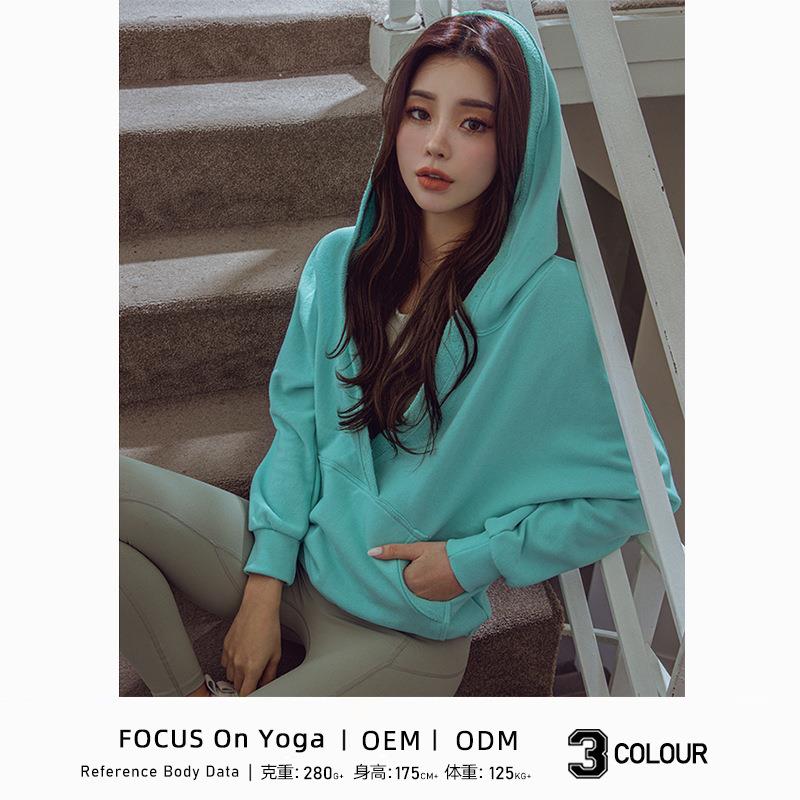 tops long sweatshirt sleeve yoga casual wear fitness Sports