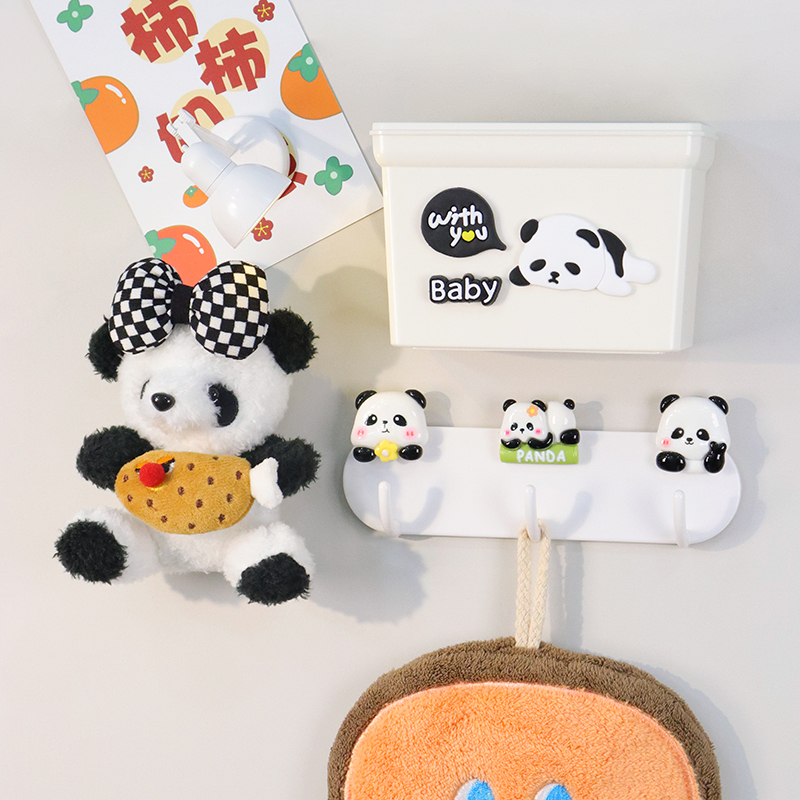 冰箱贴可爱毛绒磁力装饰收纳盒