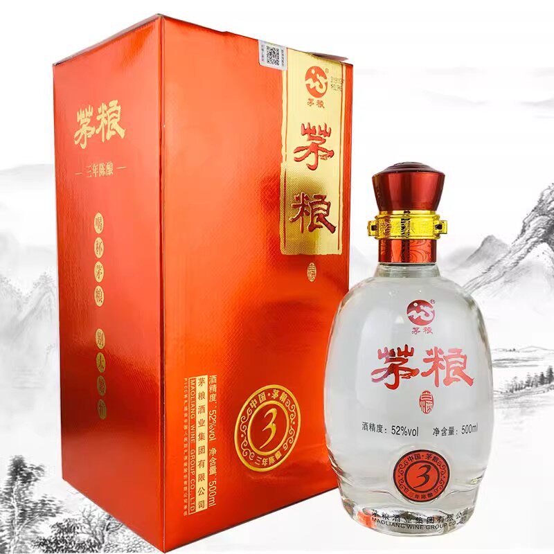 茅粮云南特产酒茅粮酒三年陈酿高粱小麦玉米52度500mlx6瓶清香型