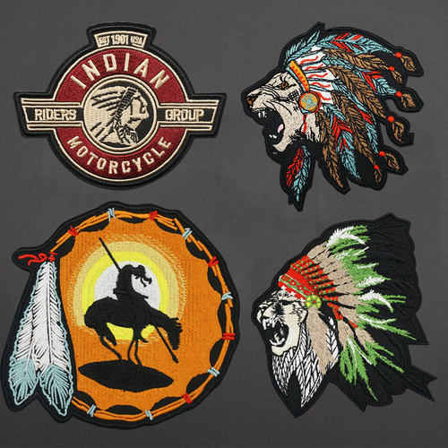 印第安摩托车DIY徽章刺绣布贴