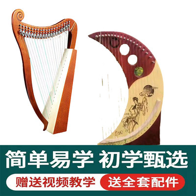 莱雅琴16弦小竖琴初学冷门乐器简单易学小型箜篌里拉琴便携式琴