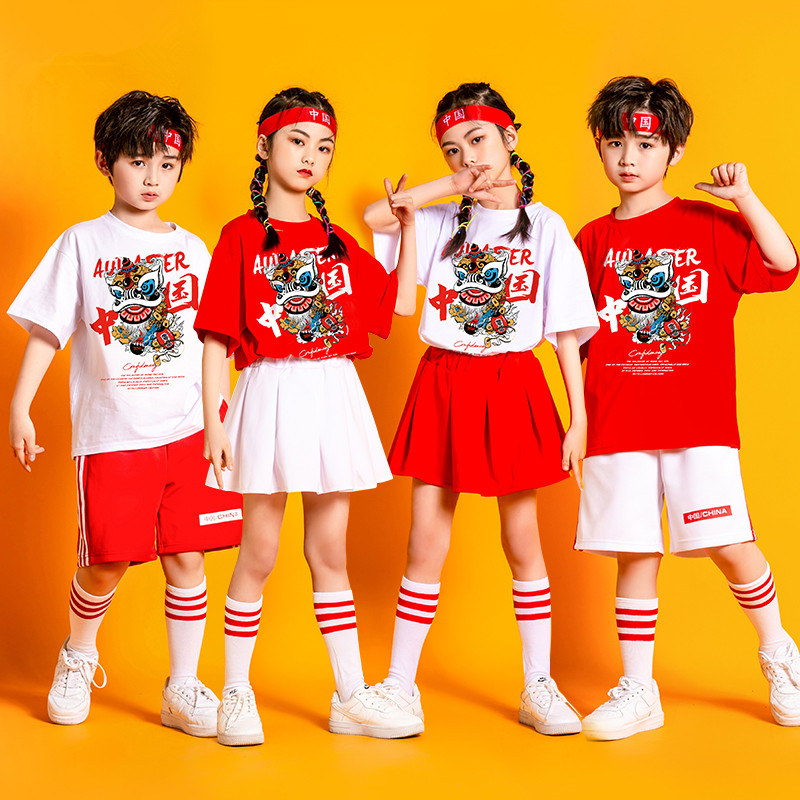 秋季儿童演出服班服棉套装小学生幼儿园表演服中国风啦啦队运动会